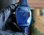 Franck Muller Geneve Cintree Curvex Series Blue Face Blue Band 55*42*13mm Watch